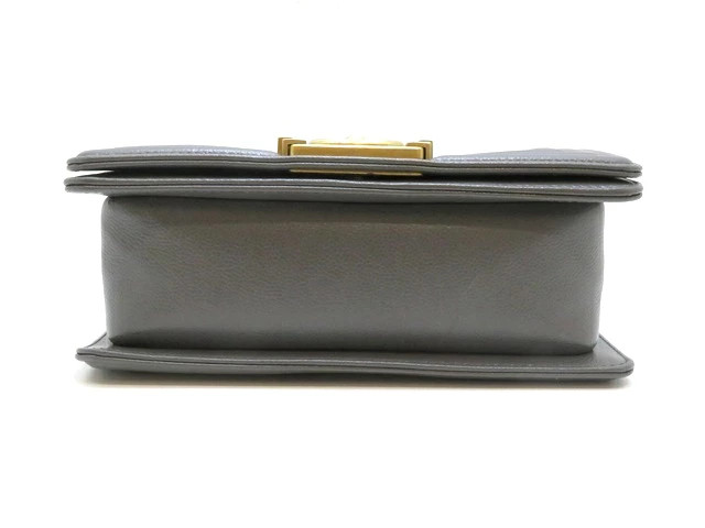 Chanel A67085 Shoulder Bag Caviarskin Gray Unisex #DB1890
