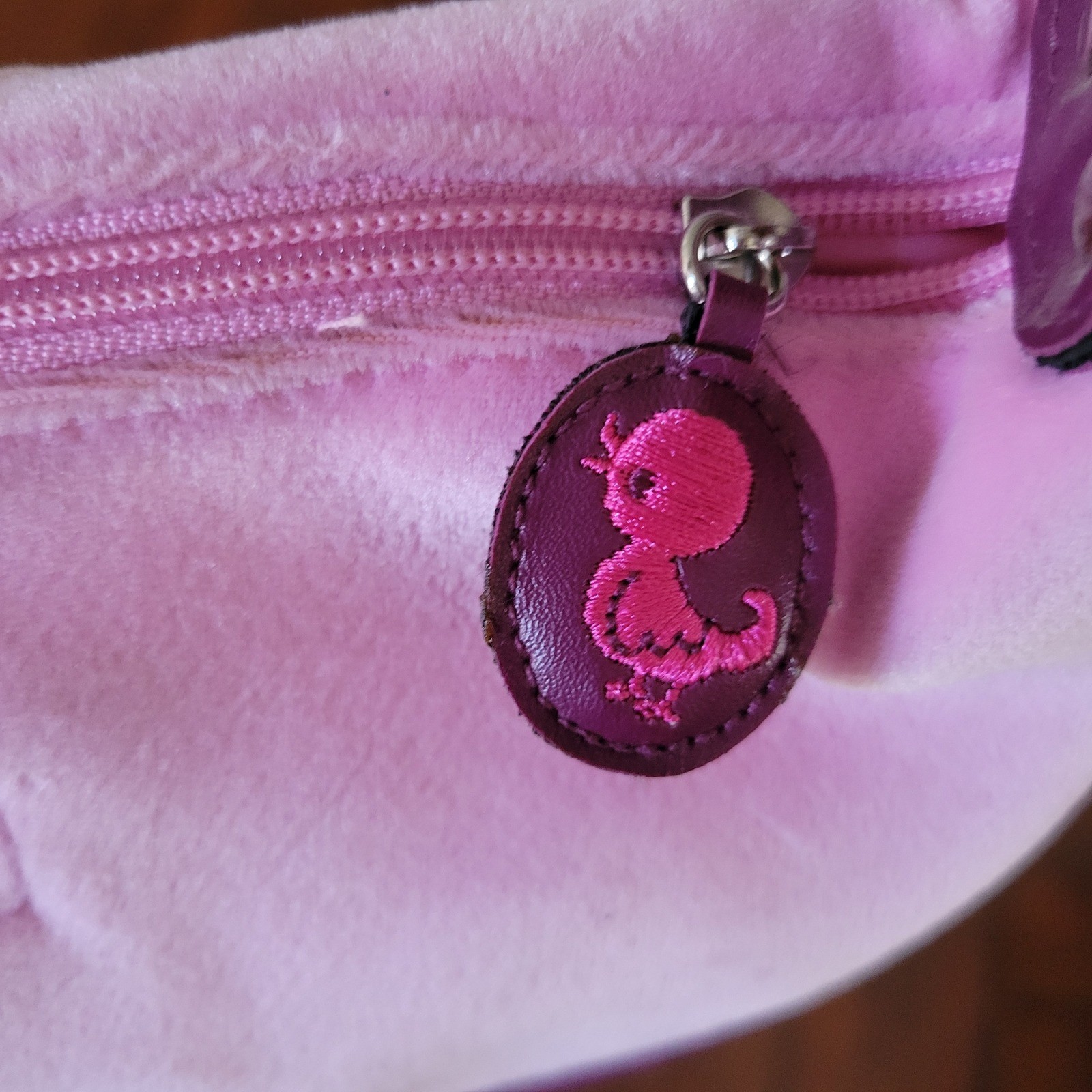 2006 Hello Kitty Pink Velour Shoulder Bag Plum Trim Rose Embroidery Y2K Sanrio