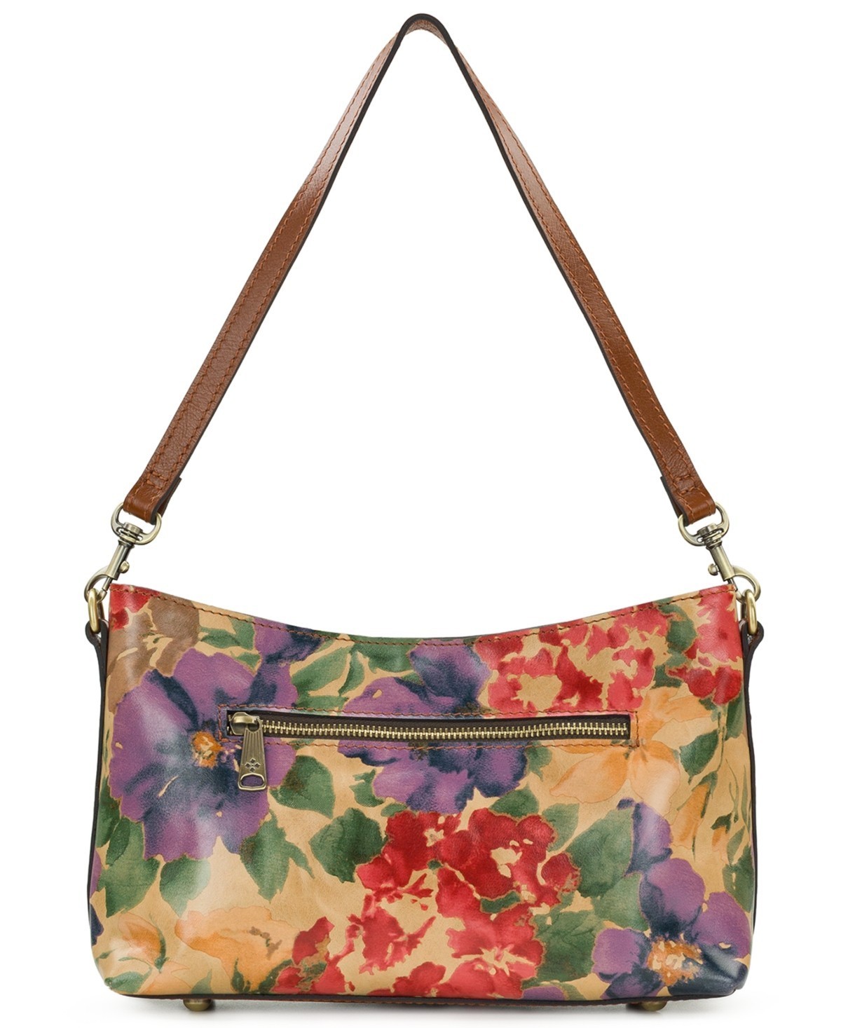 Patricia Nash Betta Leather Crossbody French Hydrangeas Gold