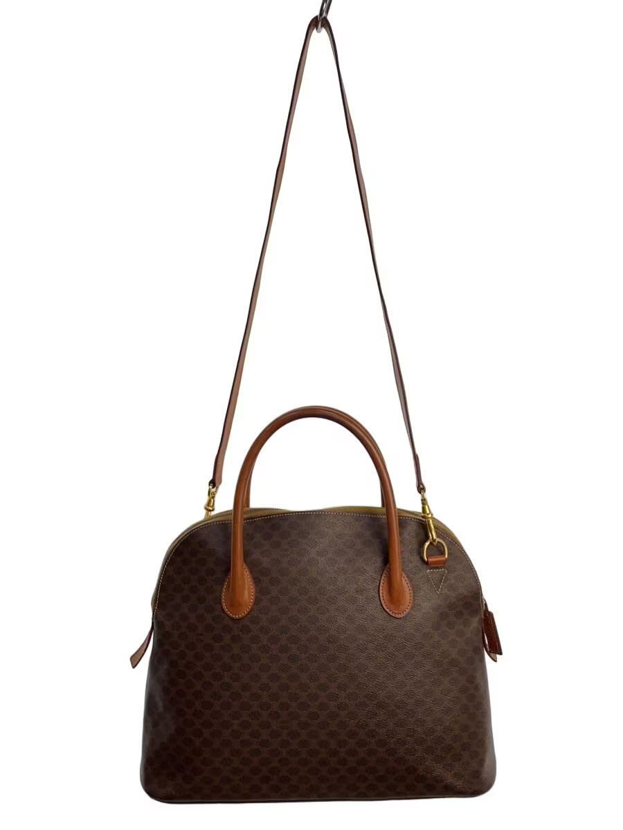 CELINE Handbag Leather BRW M94 Used Handle Bottom Scratches and Stains