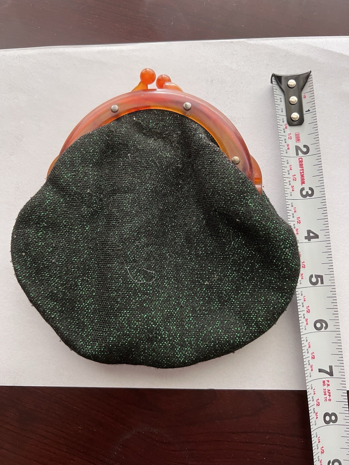 Vintage Coin Purse Mini Pouch Fabric Lined Small Clutch Bag Retro Style