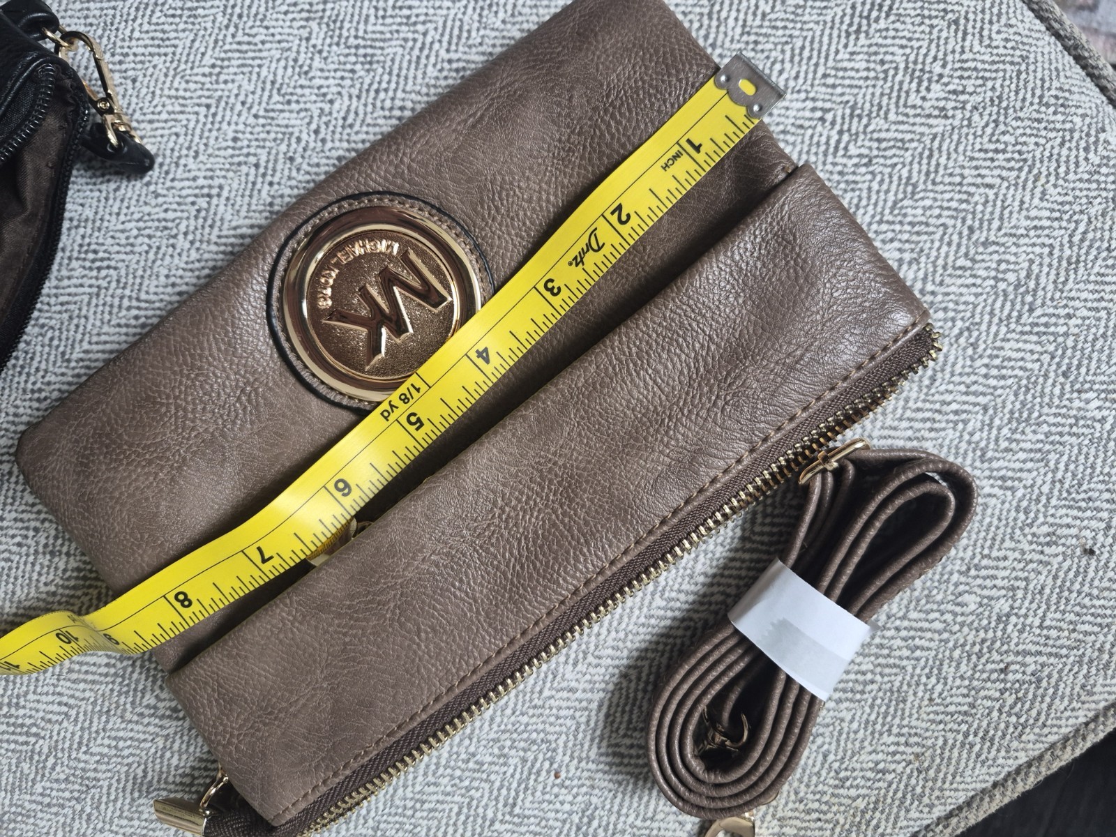 Small Michael Kors Crossbody Brown Gold Handbag