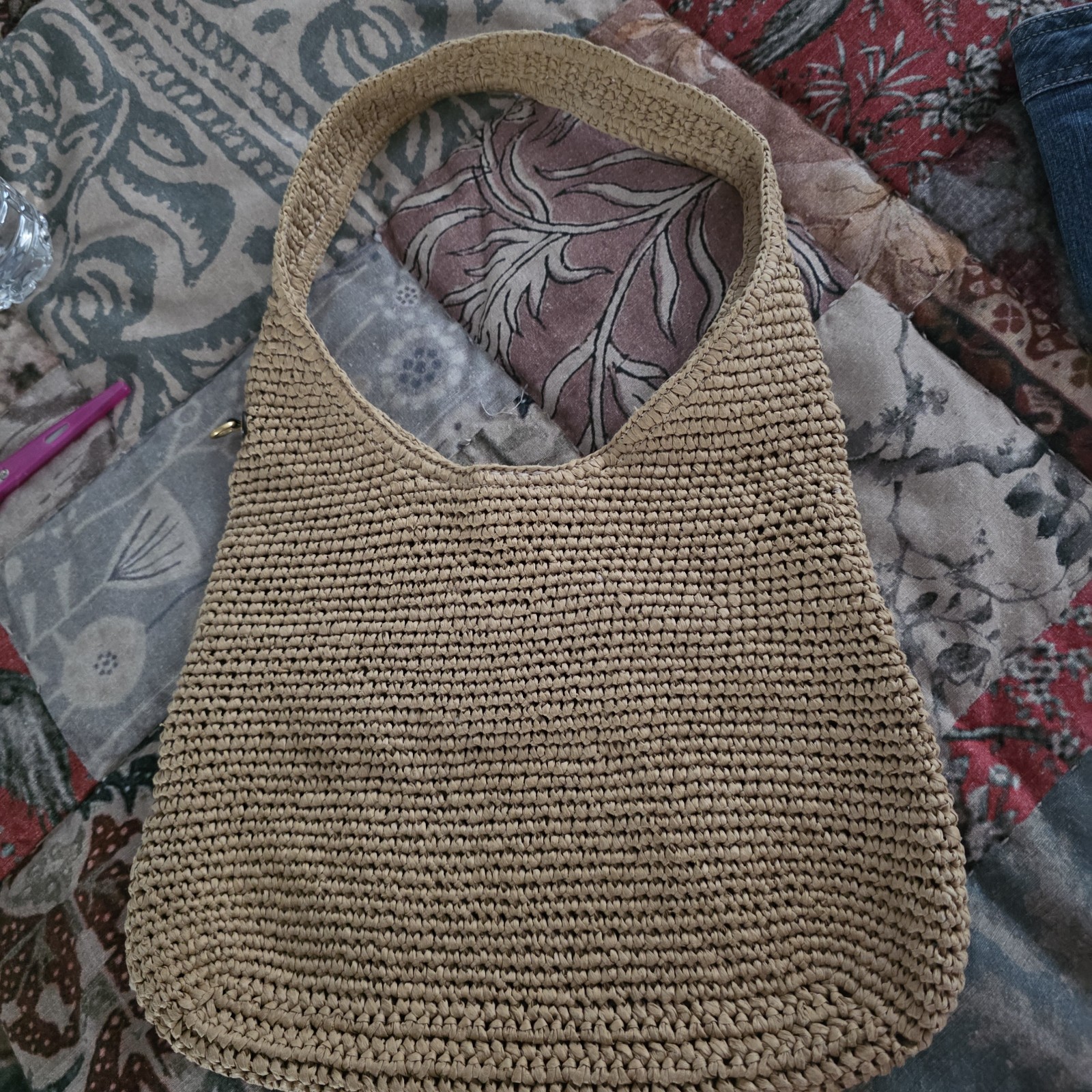 Coach Brooklyn Small Straw Shoulder Bag 28 Missing Letter A.