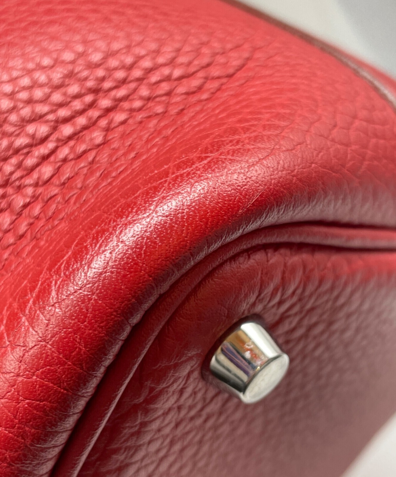 Hermes Picotin Lock PM Taurillon Clemence Red Handbag Silver Hardware #TFB398