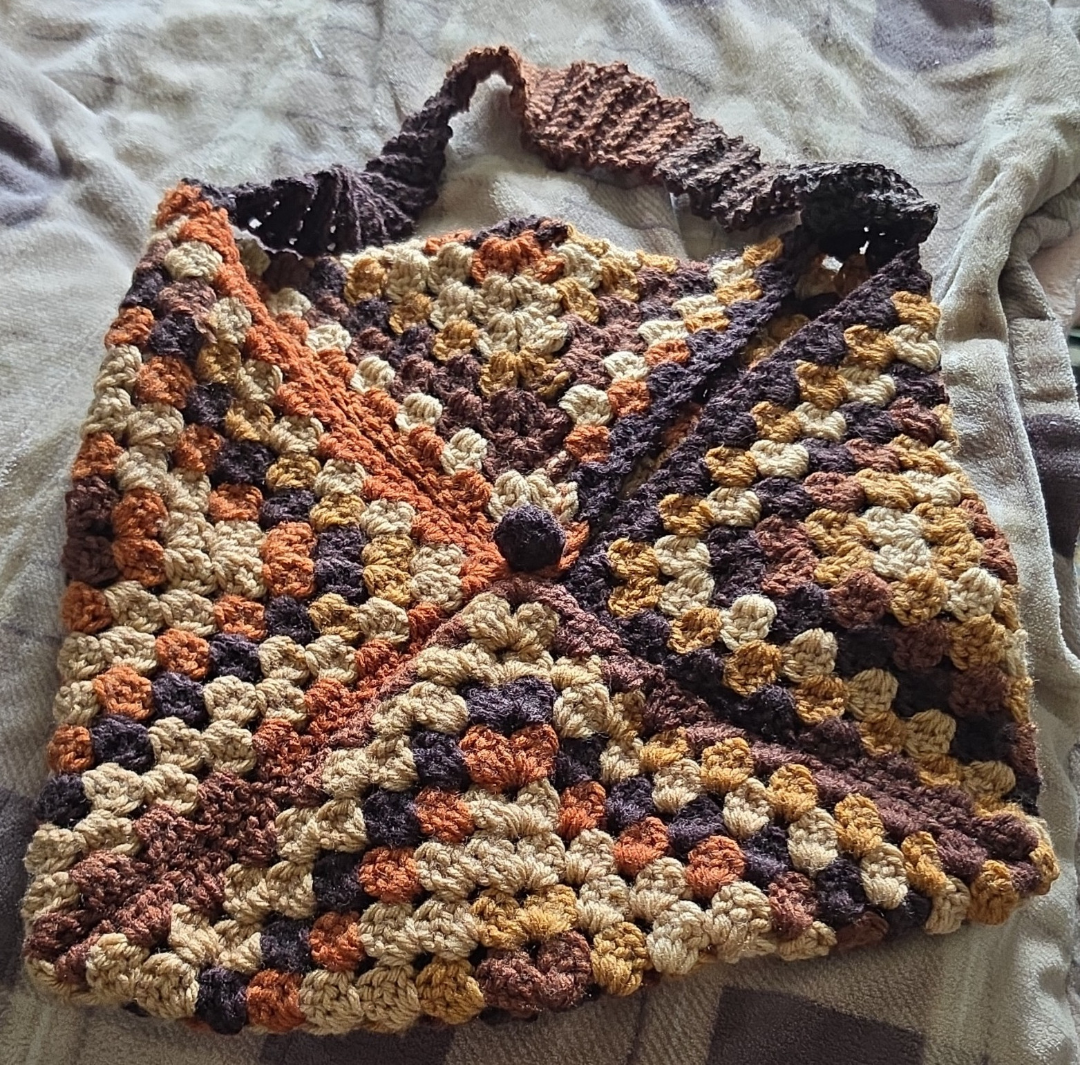 Handmade Crochet Women’s Multicolor Colorblock Shoulder Bag Shoulder Strap