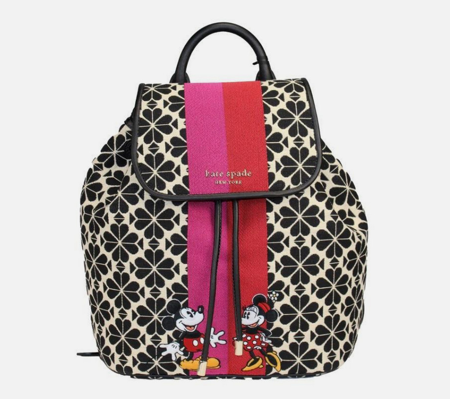 Kate Spade x Disney 100 Years Mickey & Minnie Jacquard Backpack with Dust Bag
