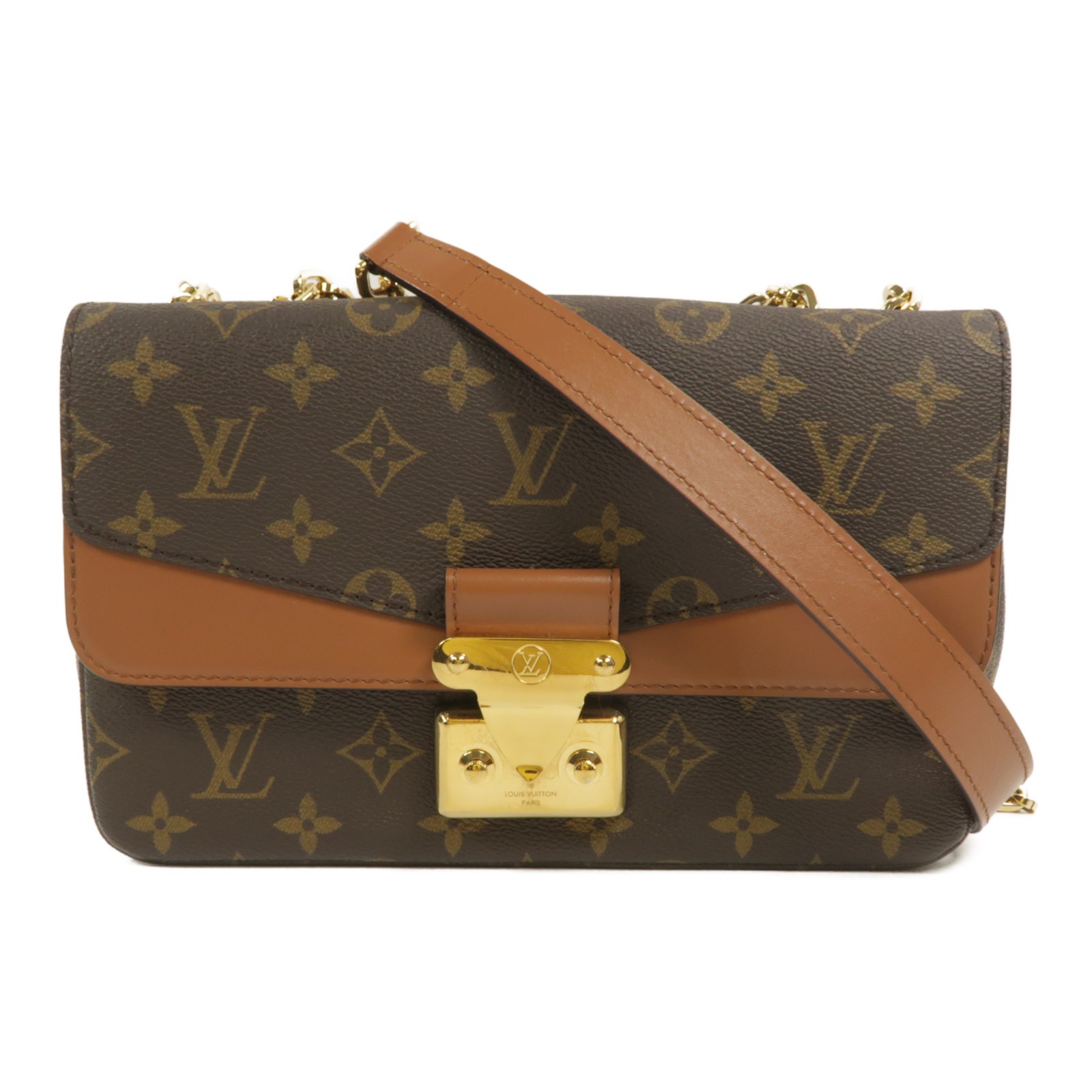 LOUIS VUITTON LV GHW Marceau Chain Shoulder Bag M46127 Monogram Brown