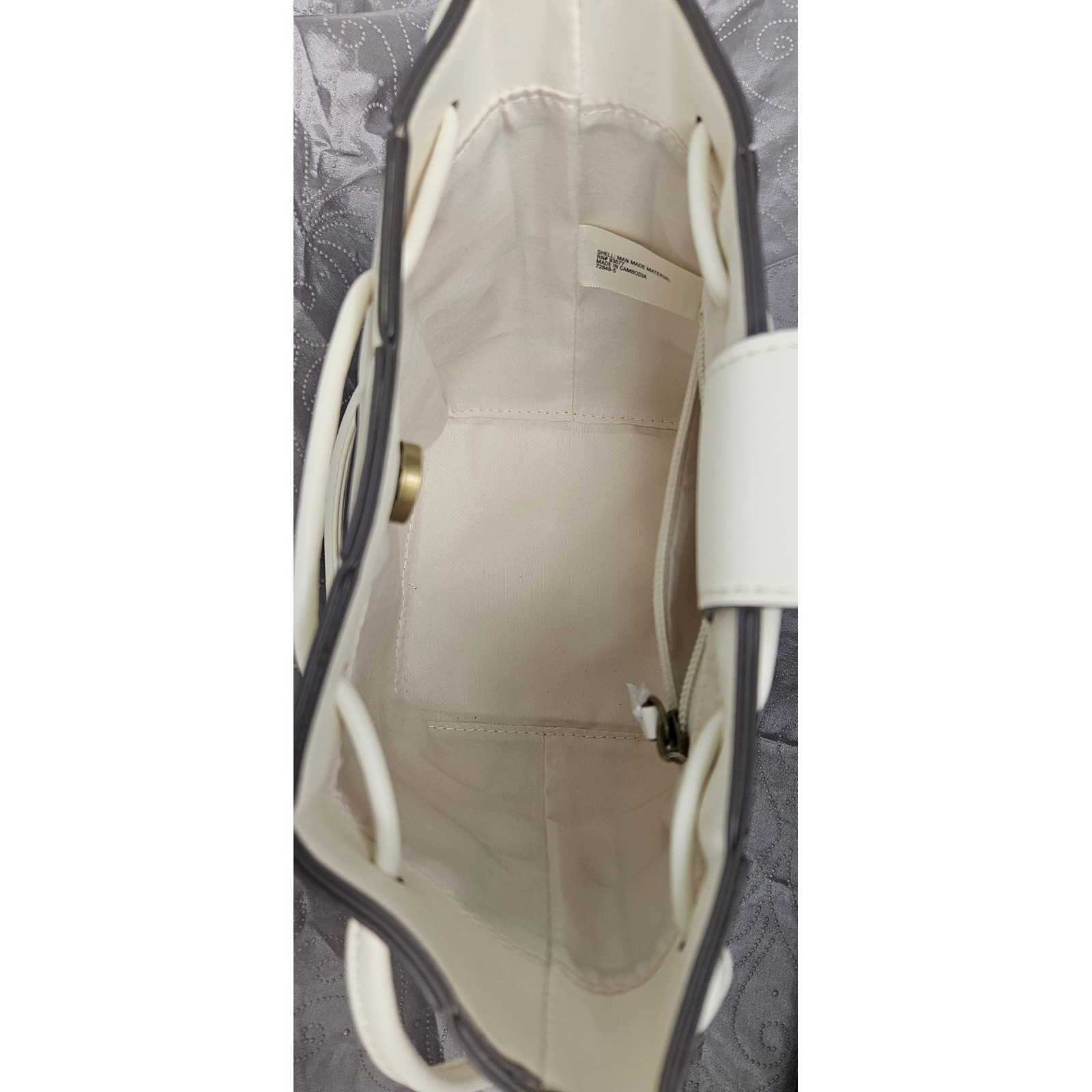 a.n.a Woven Faux Leather Bucket Crossbody Bag Cream Off-White 72848-5