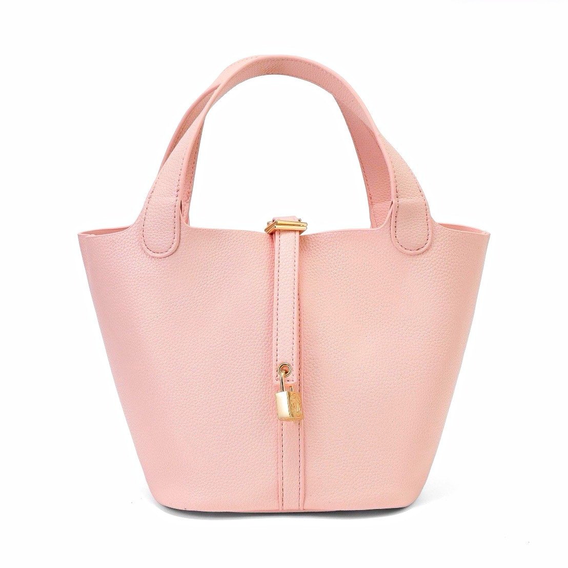 Valentino Orlandi Pink Bucket Bag Buckle Closure Lock Bottom Studs NWT