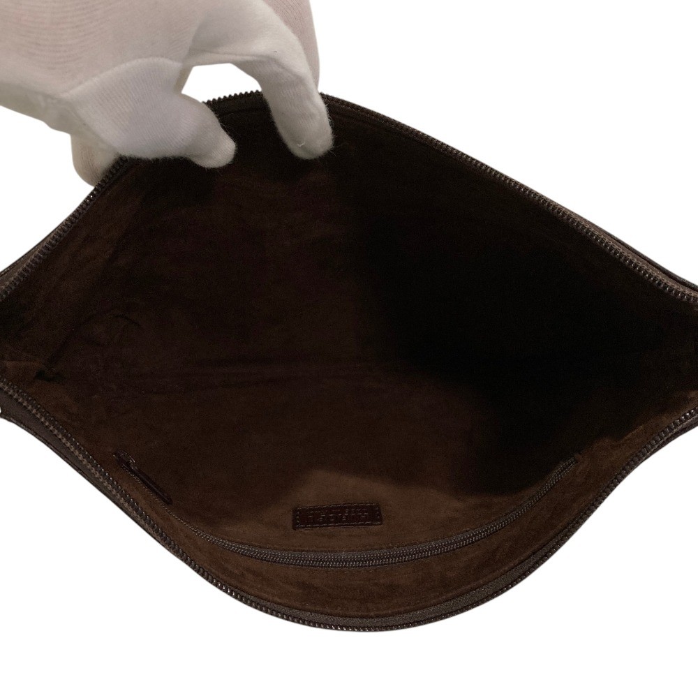 HIROFU Leather Semi-Shoulder Bag Brown Women USED