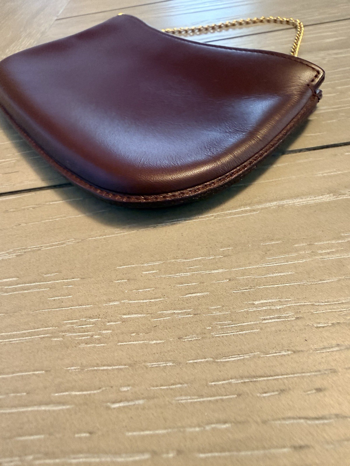 CARTIER chain accessories Pouch Leather logo bordeaux Gold fashion goods women