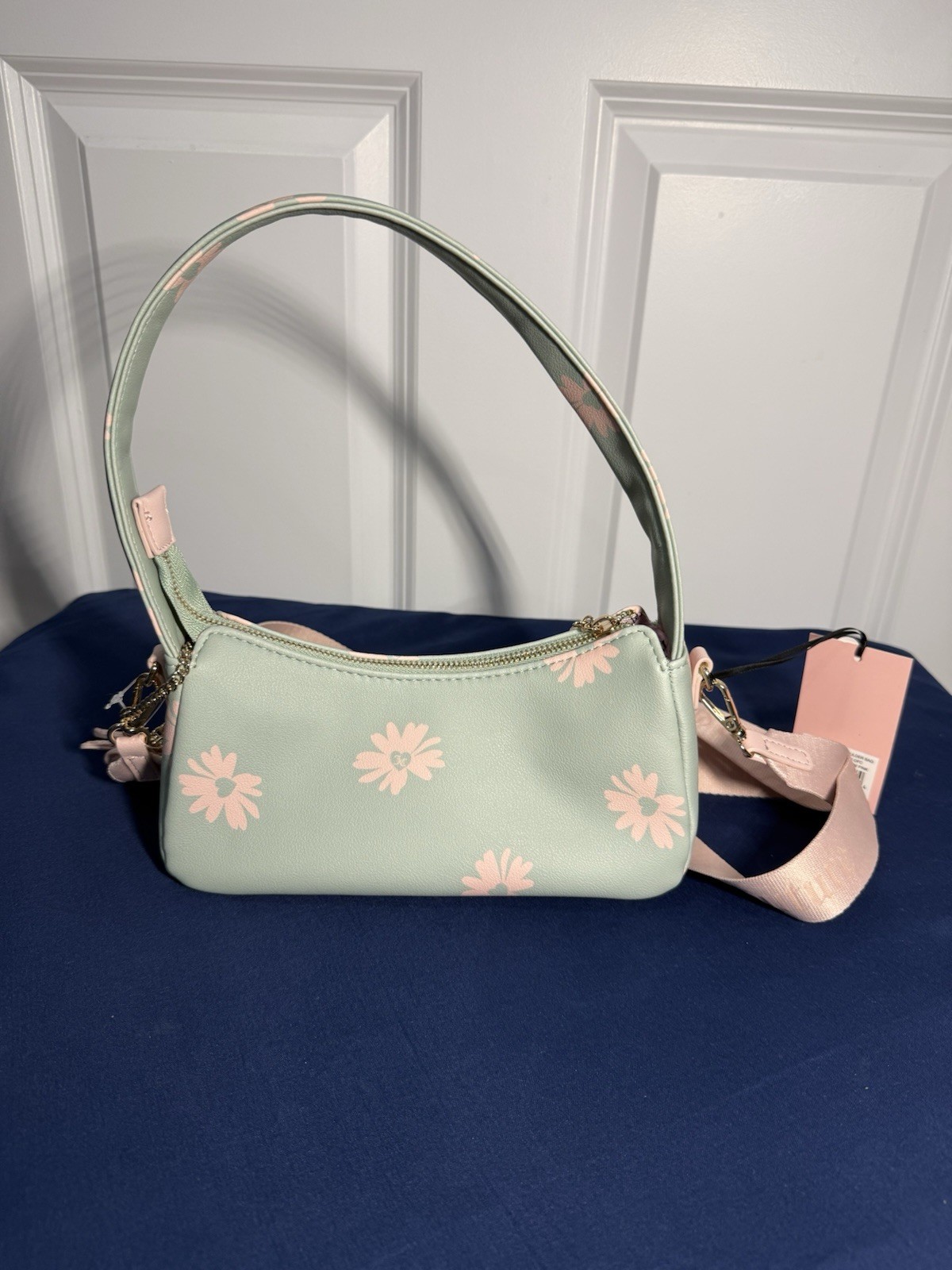 Juicy Couture Daisy Print Shoulder Bag Mint Green Pink Y2K Purse Womens New