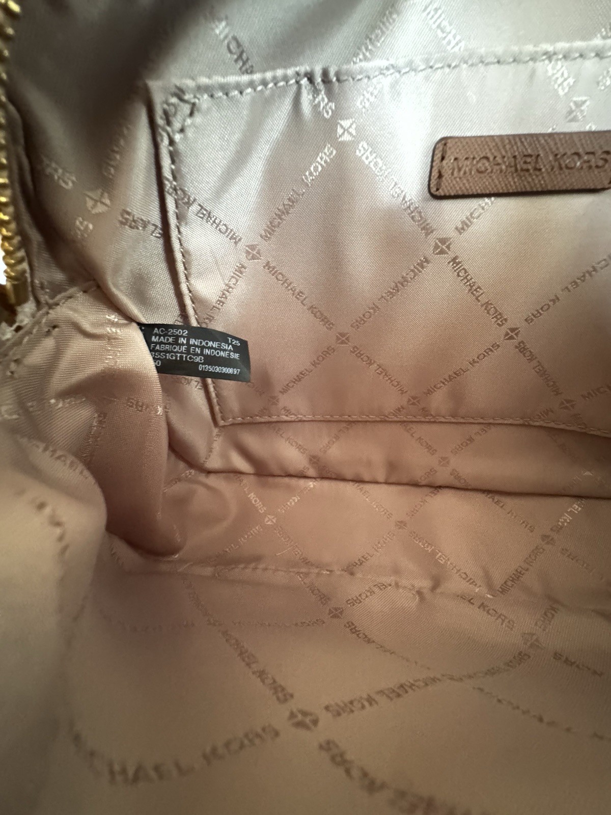 MICHAEL KORS JET SET ITEM CHAIN SHOULDER CROSSBODY BAG MK VANILLA BROWN