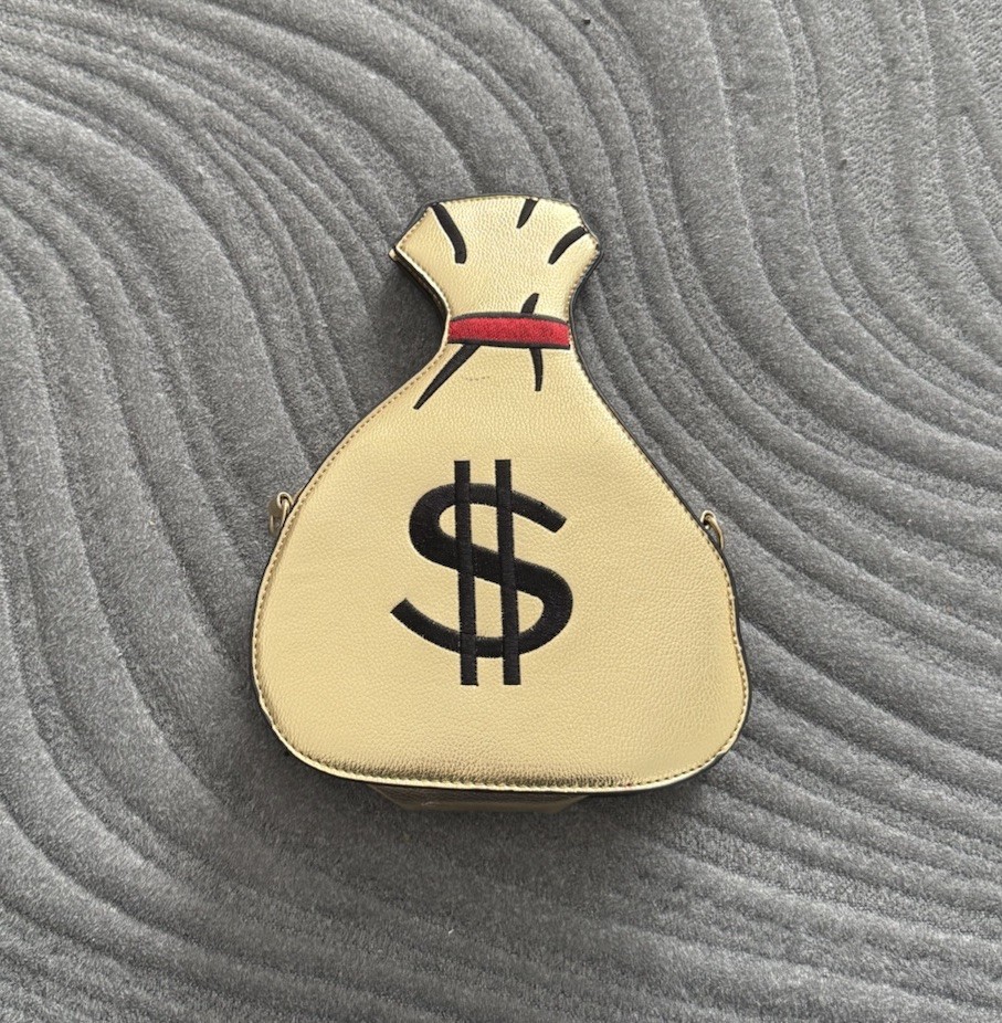 Bam Forever MONEY BAG PURSE 💰 💰 💰 Zip Closure Novelty NO Chain/strap