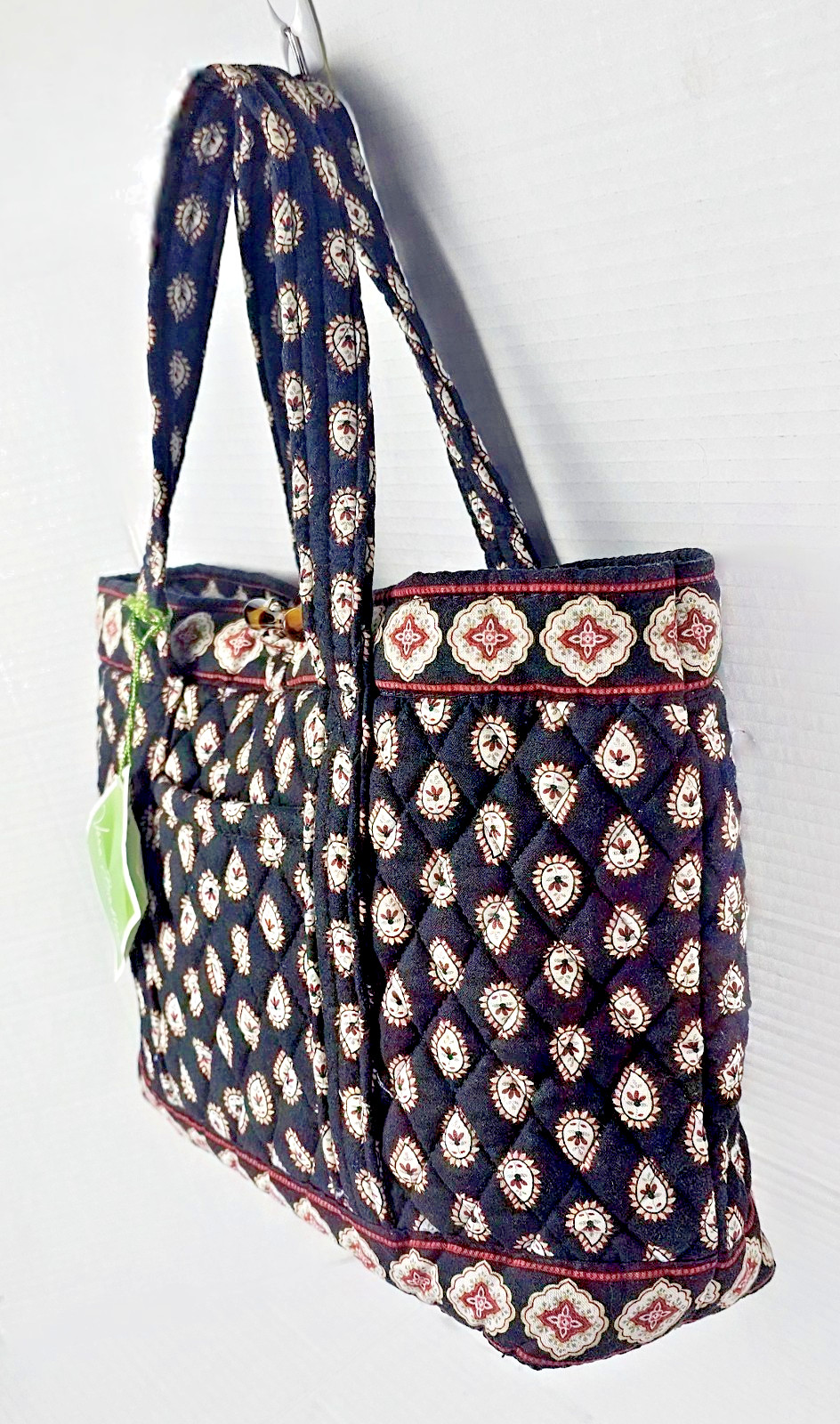 Vera Bradley Toggle Tote in Cotton Classic Black 2006