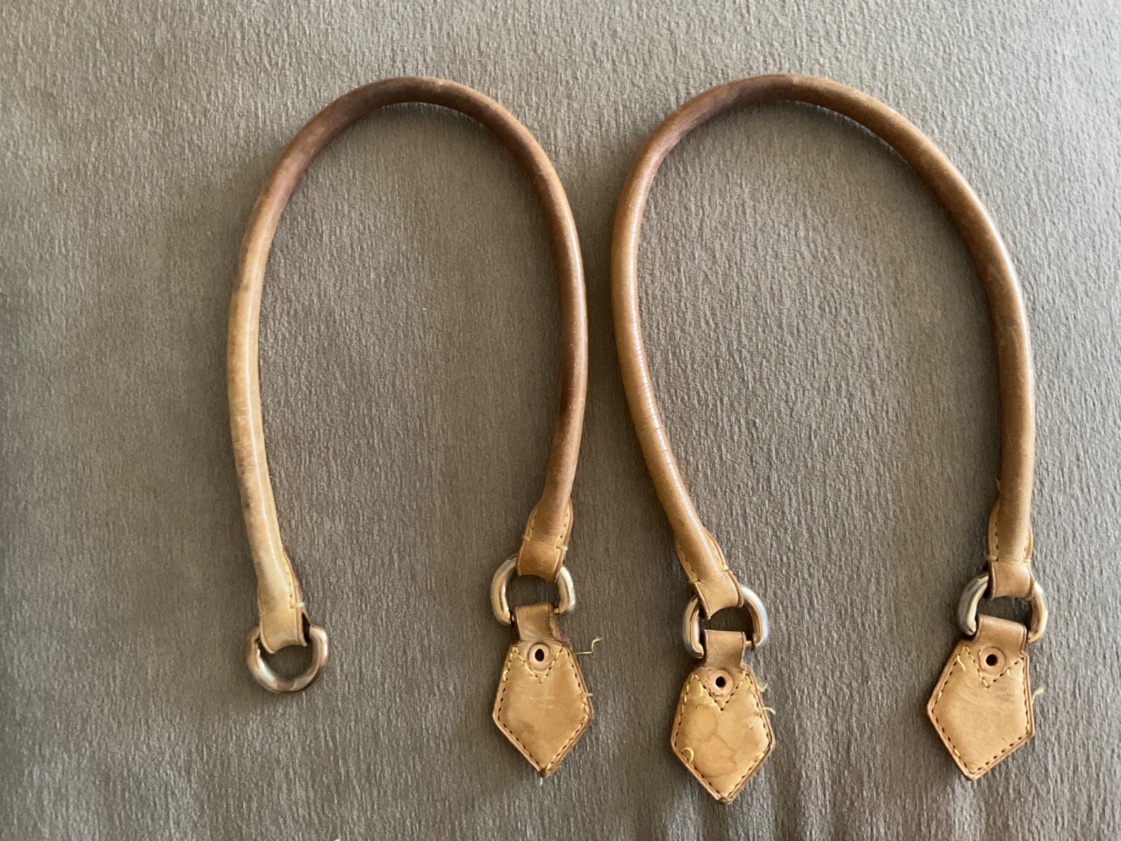 Vintage Louis Vuitton Leather Handle Set 23” inches Long Repair Replace Reuse