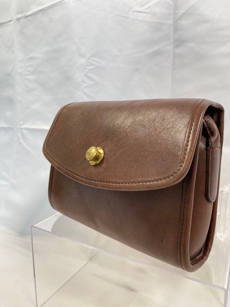 COACH Old COACH Shoulder Bag Made in USA Grab Tan Leather Brown