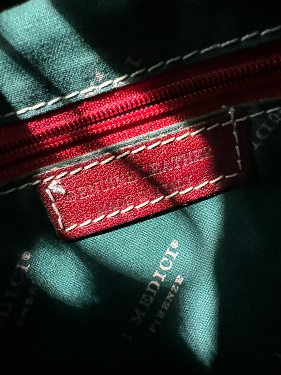 I Medici Firenze Red Leather Tote 11 inches