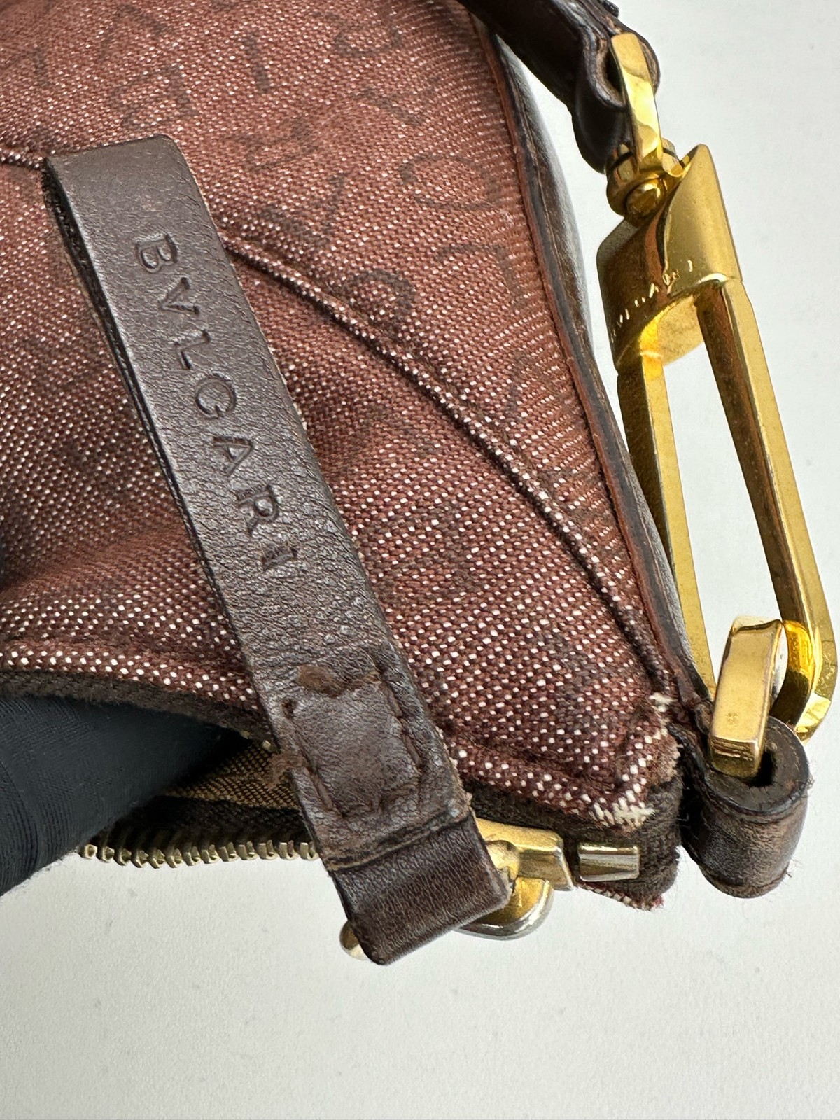 Bvlgari Bulgari Bulgari Normal Size Brown Denim Shoulder Bag Duty Paid