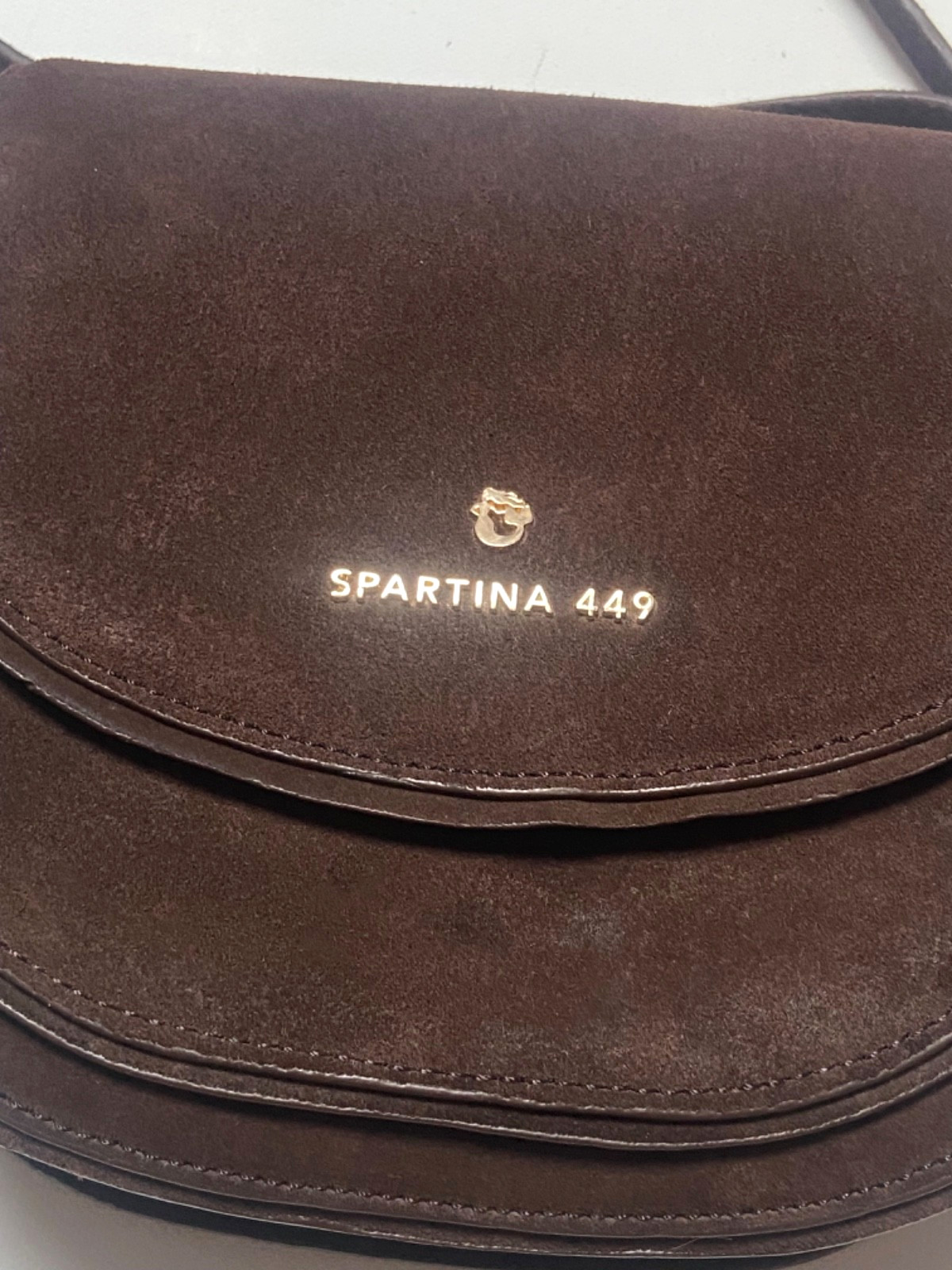 NWT Spartina 449 Suede Coffee Brown Large Tassel Saddle Crossbody Handbag