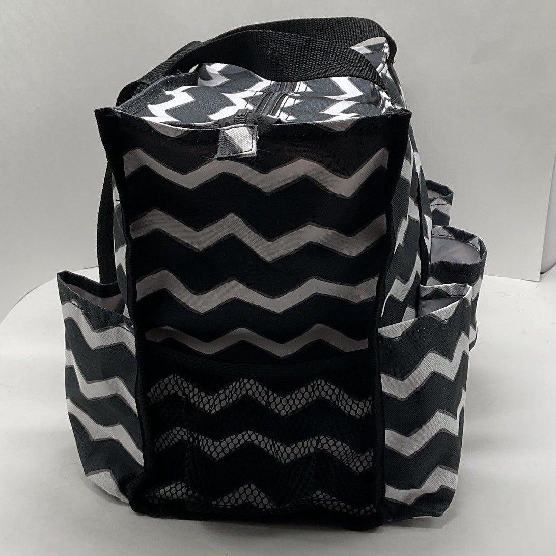 Thristy-One Black and White Zigzag Organizing Utility Tote Bag