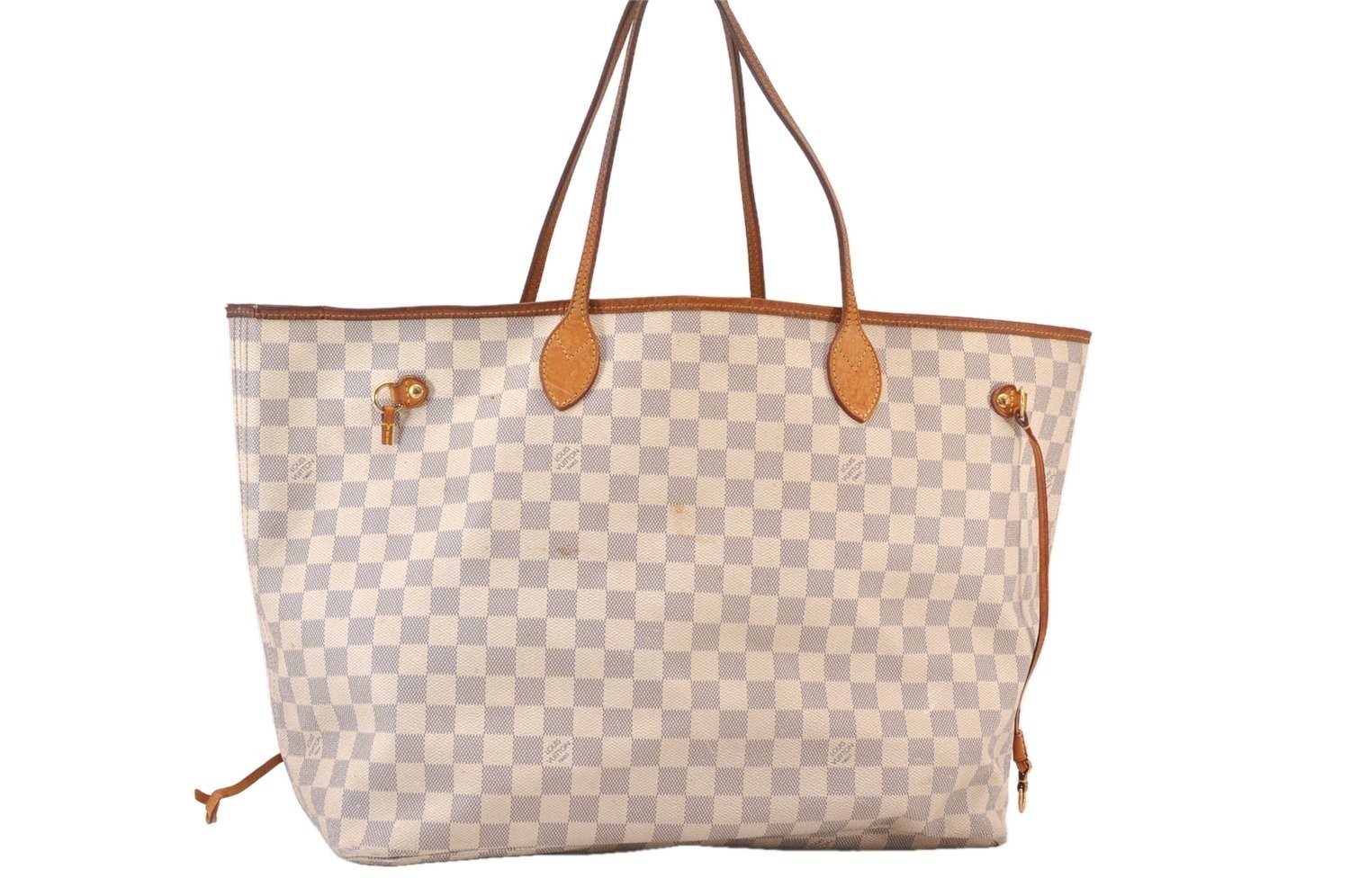 Authentic Louis Vuitton Damier Azur Neverfull GM N51108 Shoulder Tote Bag 327AB
