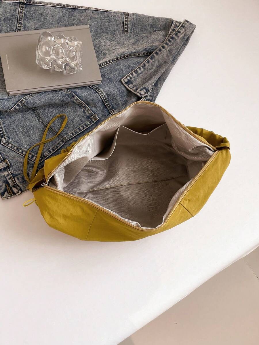 Nylon Dumpling Crossbody Bag Slouchy Hobo Shoulder Purse Ruched Drawstring