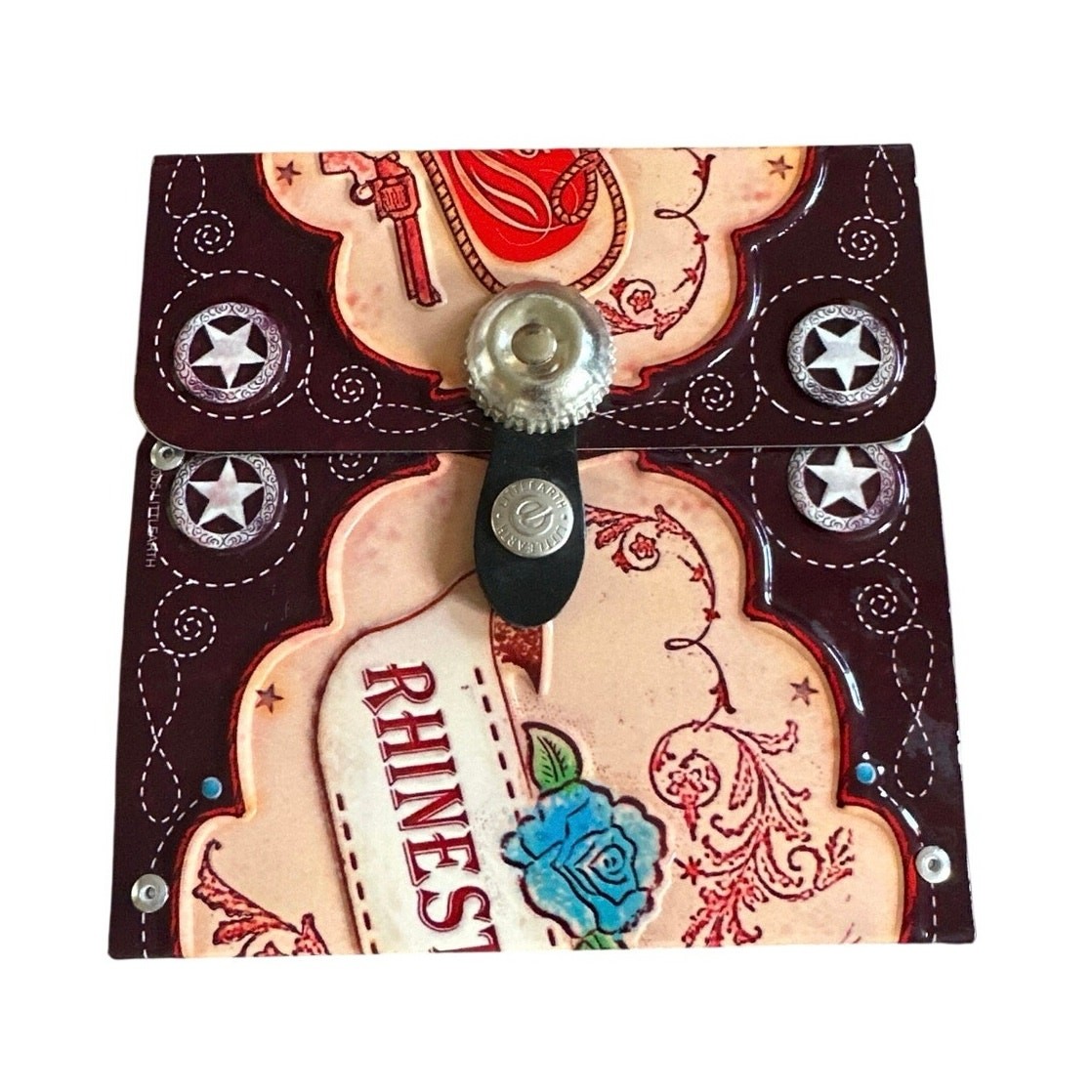 Little Earth Western Rhinestone Cowgirl Metal Purse No Crossbody Strap