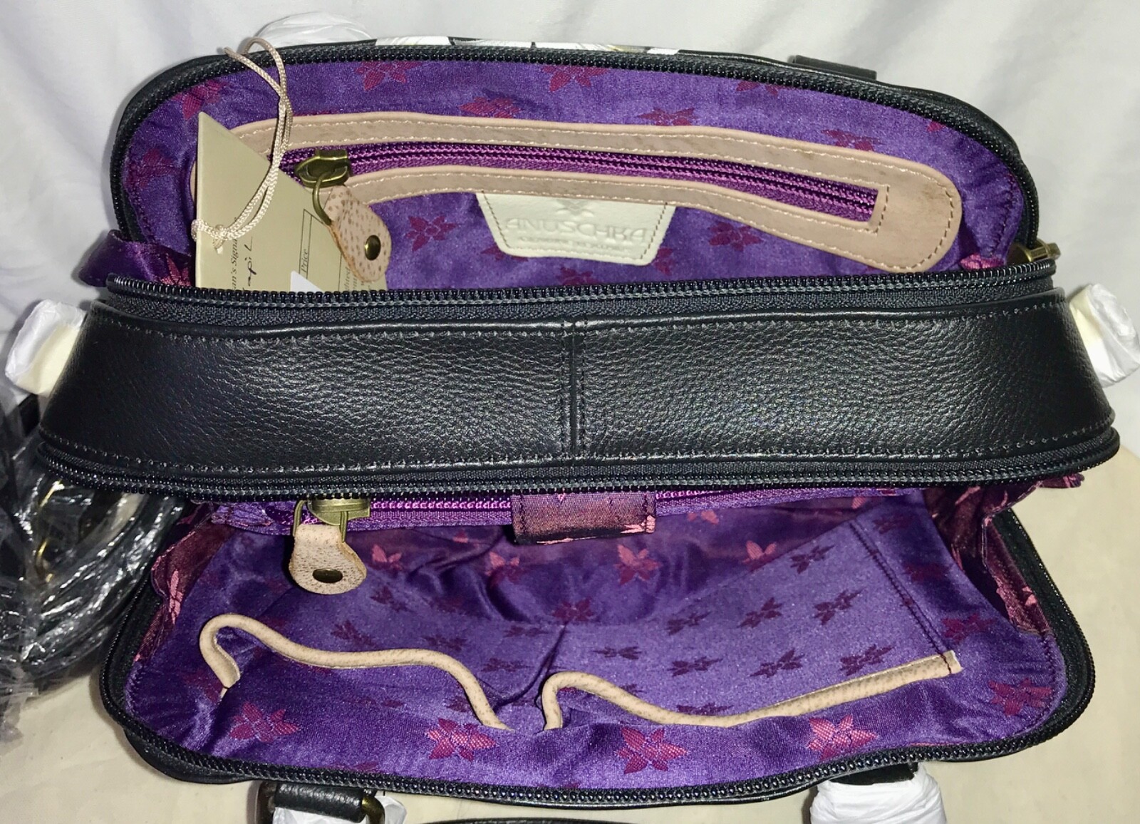 ANUSCHKA NWT🦋RFID Convertible Organizer Satchel/Crossbody-Butterfly Mosaic 7465