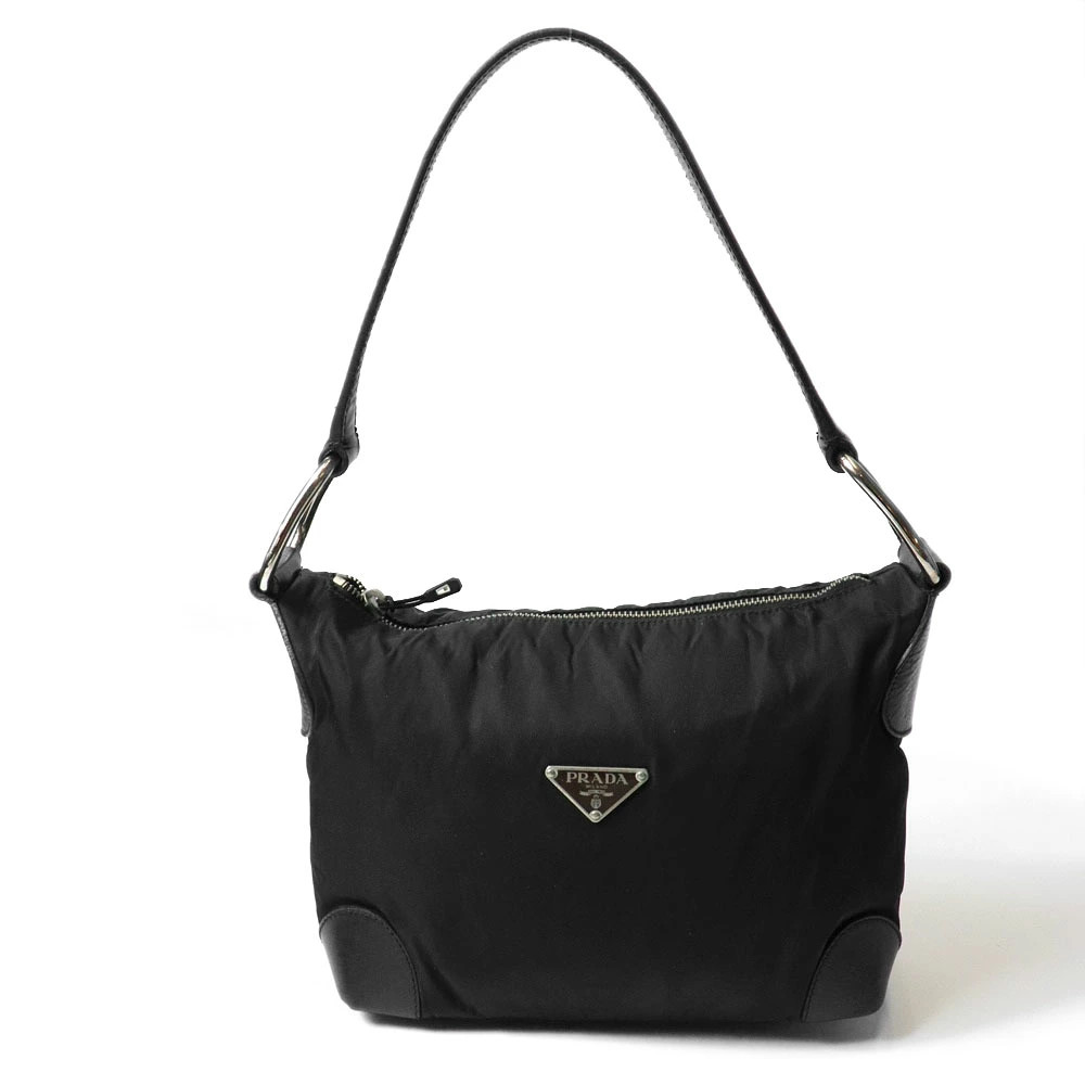 Prada Shoulder Bag Nylon Black W22cm H17cm D8cm Used