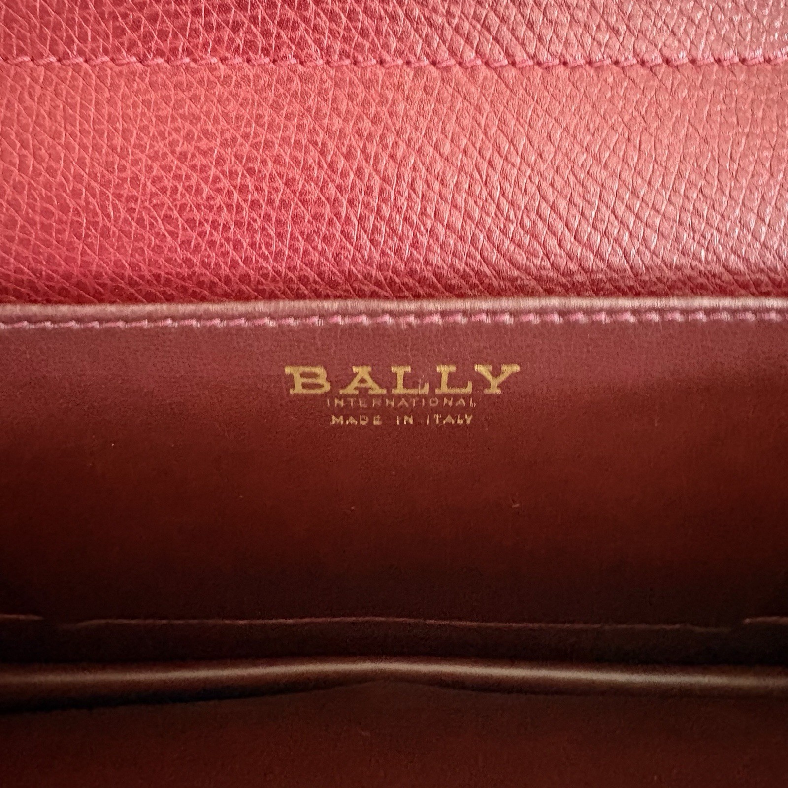 Authentic Bally Clutch Leather Red From Japan 0906