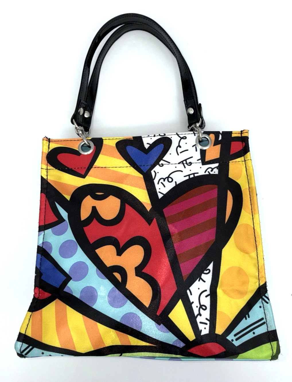 ROMERO BRITTO A NEW DAY Heart Tote Bag Colorful Collectible