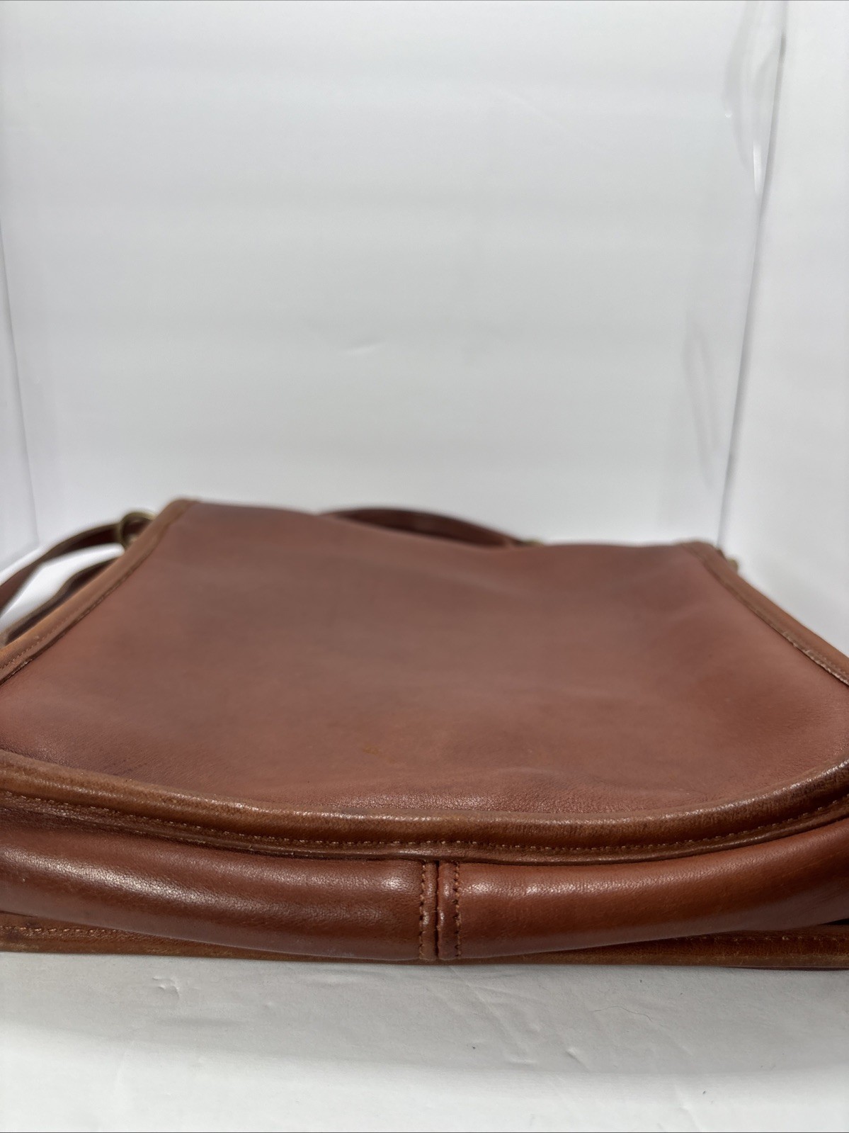 Vintage Coach Station Bag 5130 Brown Leather Turn Lock Crossbody Purse Satchel