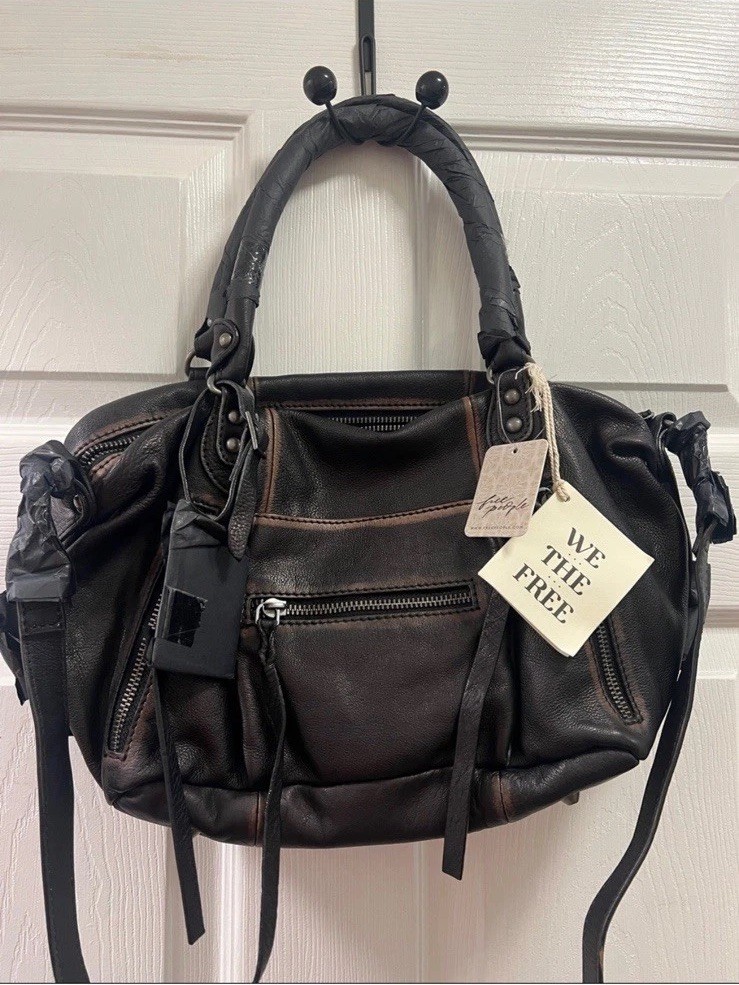 NWT We The Free People black Baby Emerson Tote Bag Purse