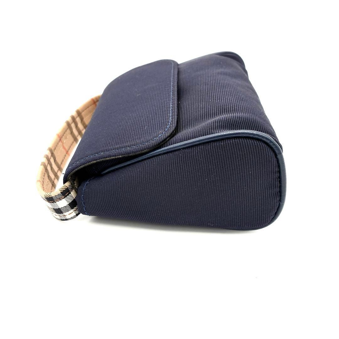 BURBERRY Handbag Nova check Navy Vintage Authentic From Japan