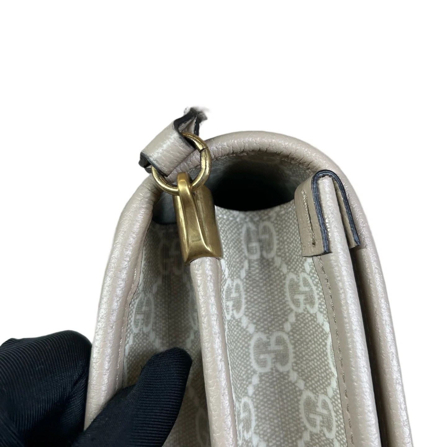 Gucci Messenger Light Grey White Brown Gg Monogram (dh071626o6r)