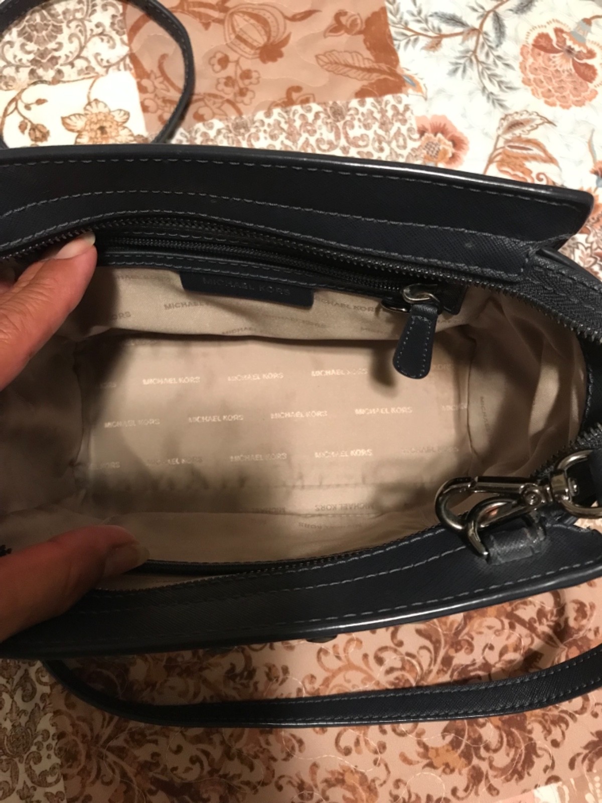 Michael Kors Selma Ellis Mini Satchel Black Leather Studded Crossbody