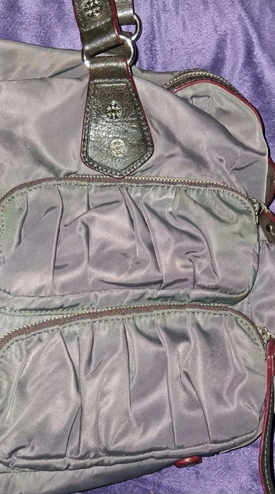 Vtg MZ Wallace Belle Bedford Nylon Lg Multi Pocket Travel Tote 2nd Chance Bag