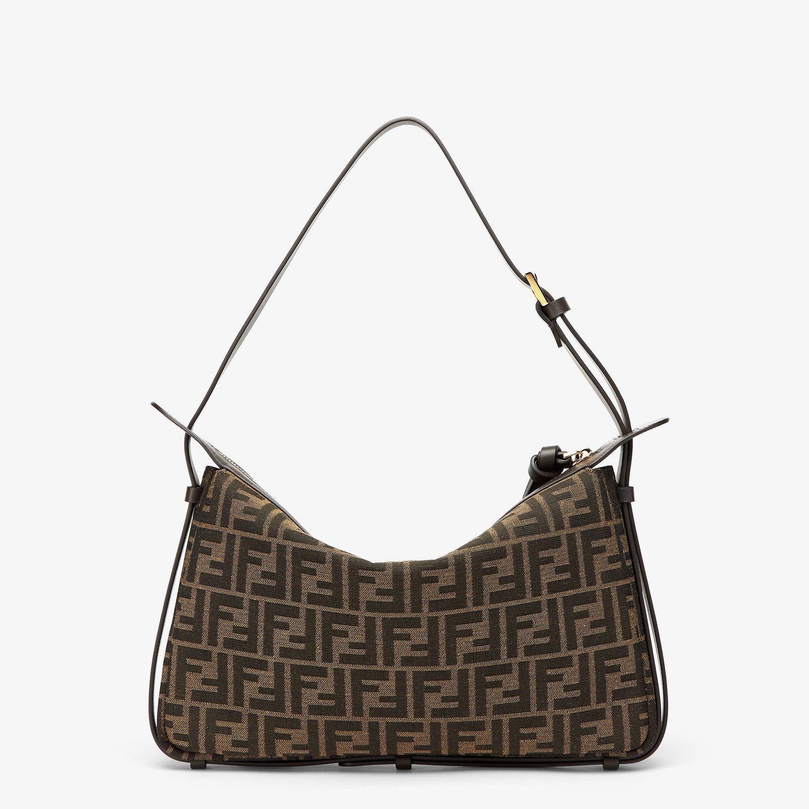 FENDI Simply Closure FF Jacquard Fabric Handbag Women’s 8.7×1.8×5.1 in