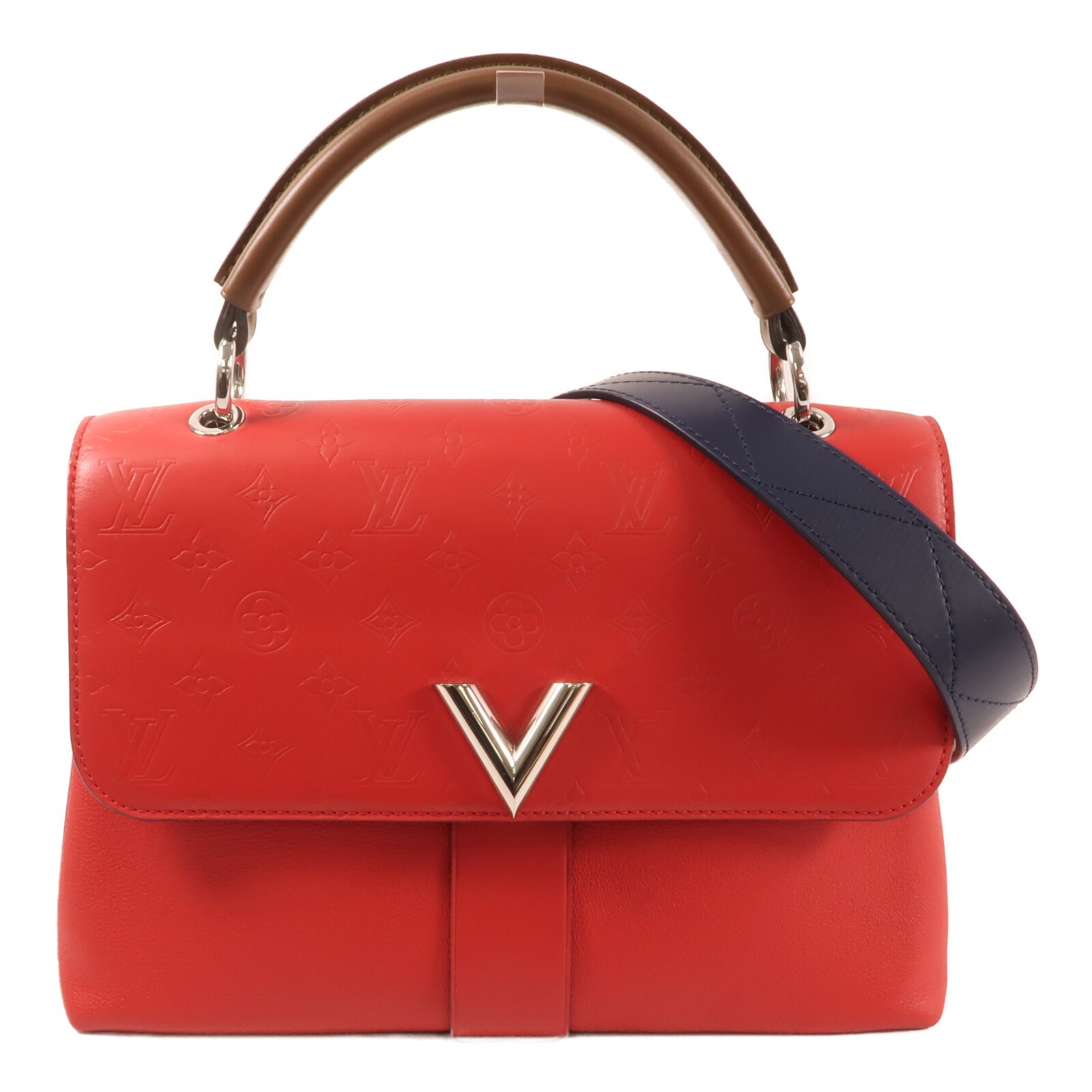 LOUIS VUITTON LV SHW Very One 2 Way Shoulder Bag M42905 Calfskin Leather Red
