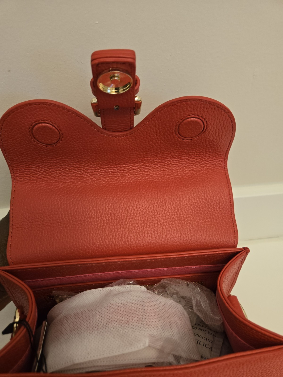 F&W Style Red MINI Miranda Pebble Leather Top Handle Crossbody Bag