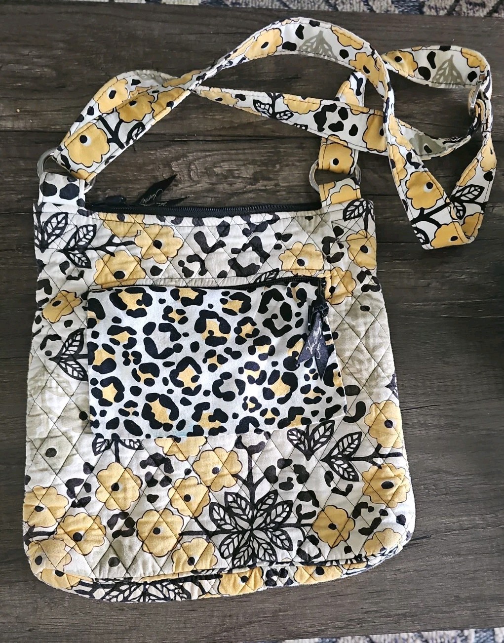 Vera Bradley Yellow/Blk/White Cross Body Convertible Bag!!