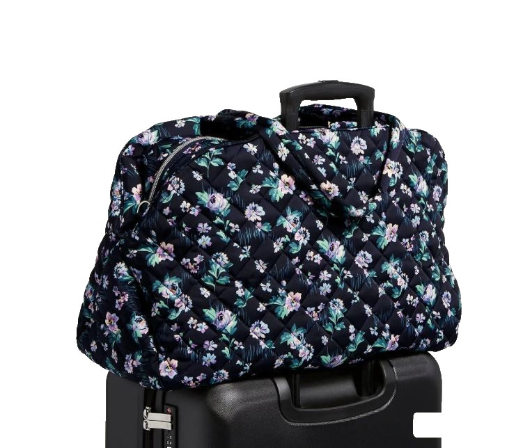 Vera Bradley Grand Weekender – Performance Twill Navy Garden $200 22 X24 X 9 NWT