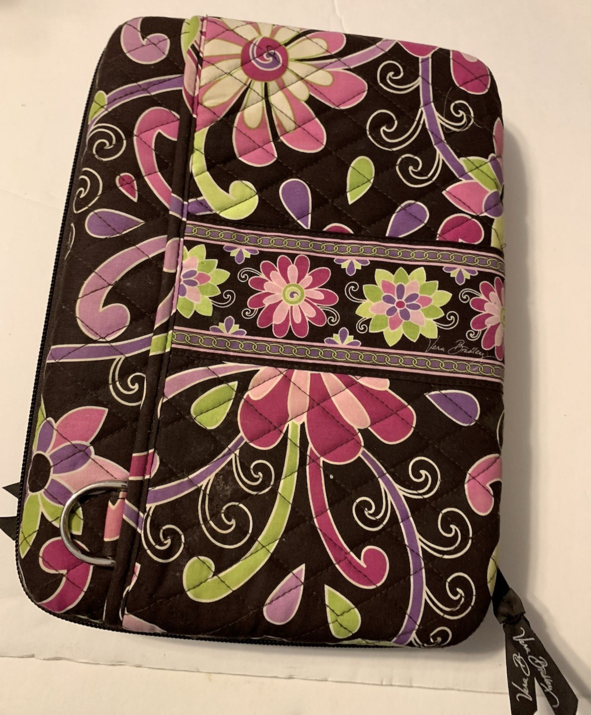 Vintage Vera Bradley Purple Punched Ipad Protector Organizer Hard Shell Case