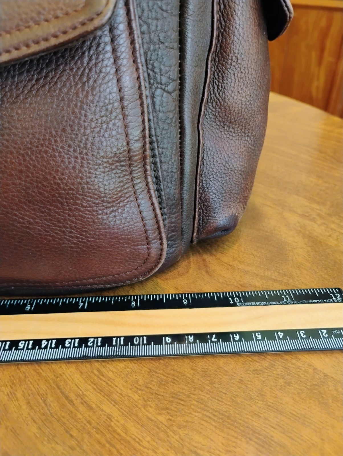 Fossil Dark Brown Pebble Grain Leather Drawstring Flap Bucket Backpack / Purse