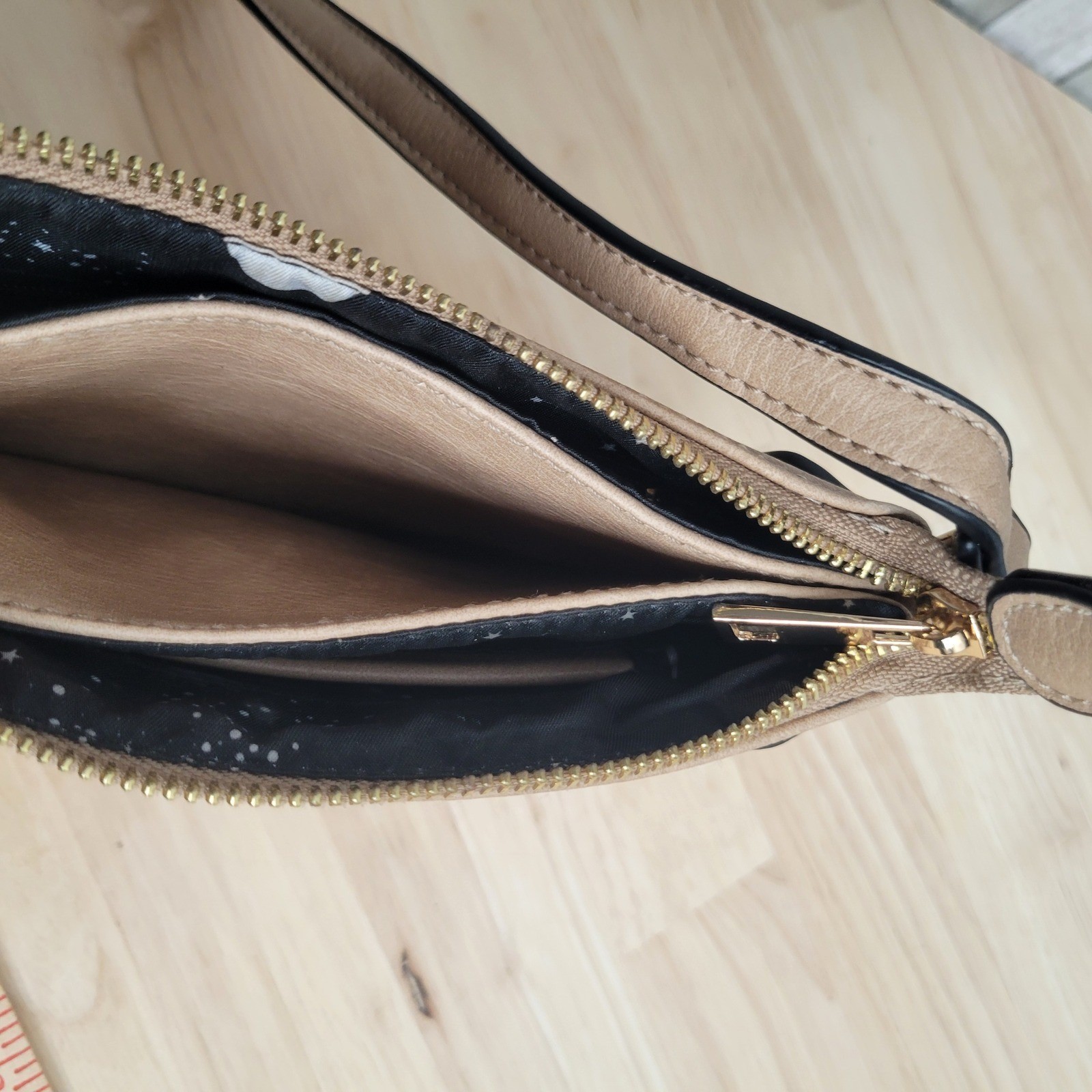 Crossbody Bag Celestial Zodiac Moon Star Lined Zipper Faux Leather