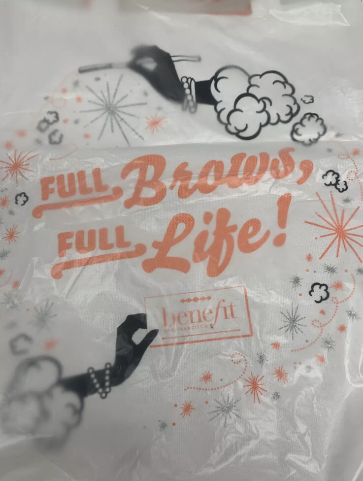 Benefit Cosmetics Full Brows Full Life Canvas Tote 2018 Brow Bag 16 X 16