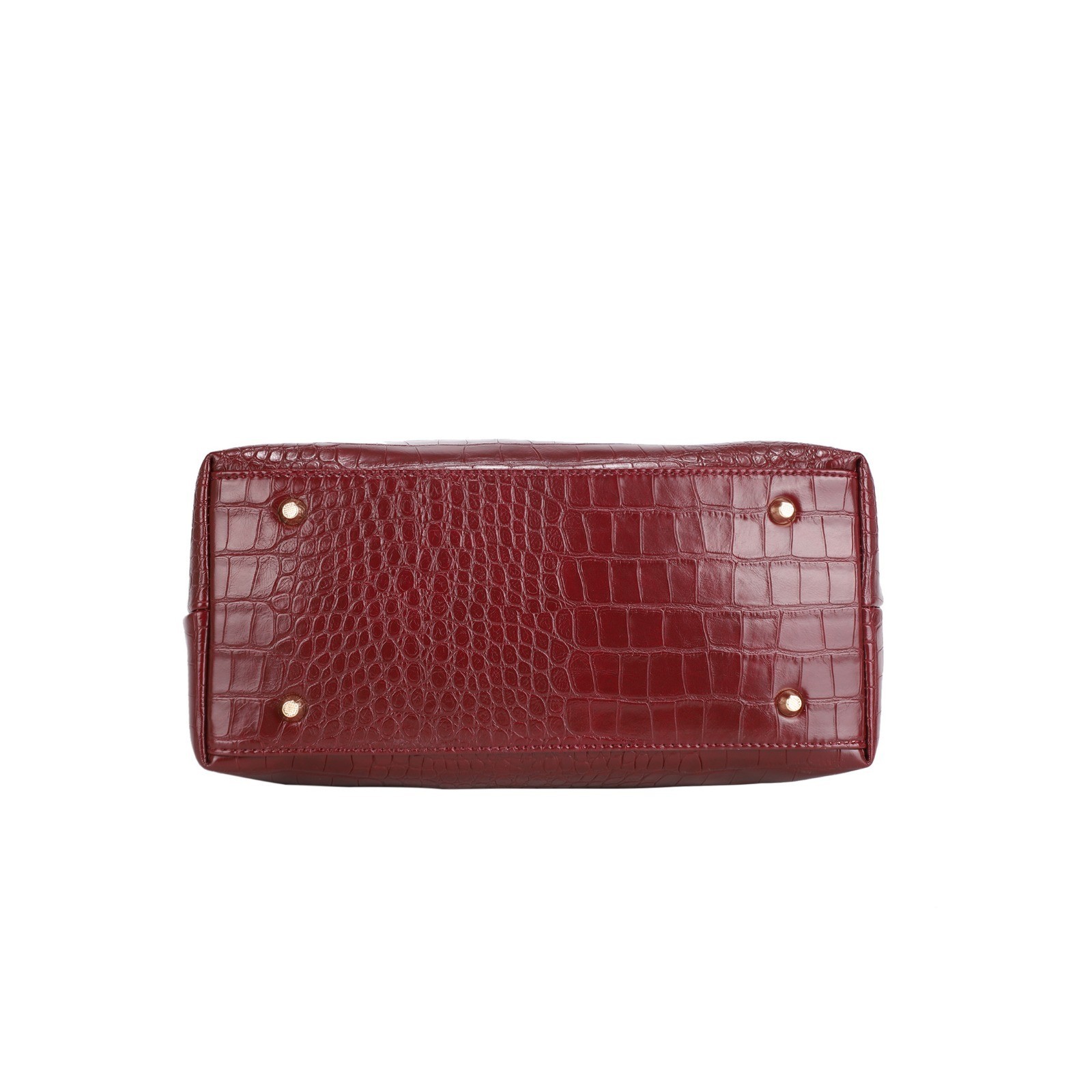 Croc-Embossed Tote Bag with Adjustable Strap, Available In Black And Brown