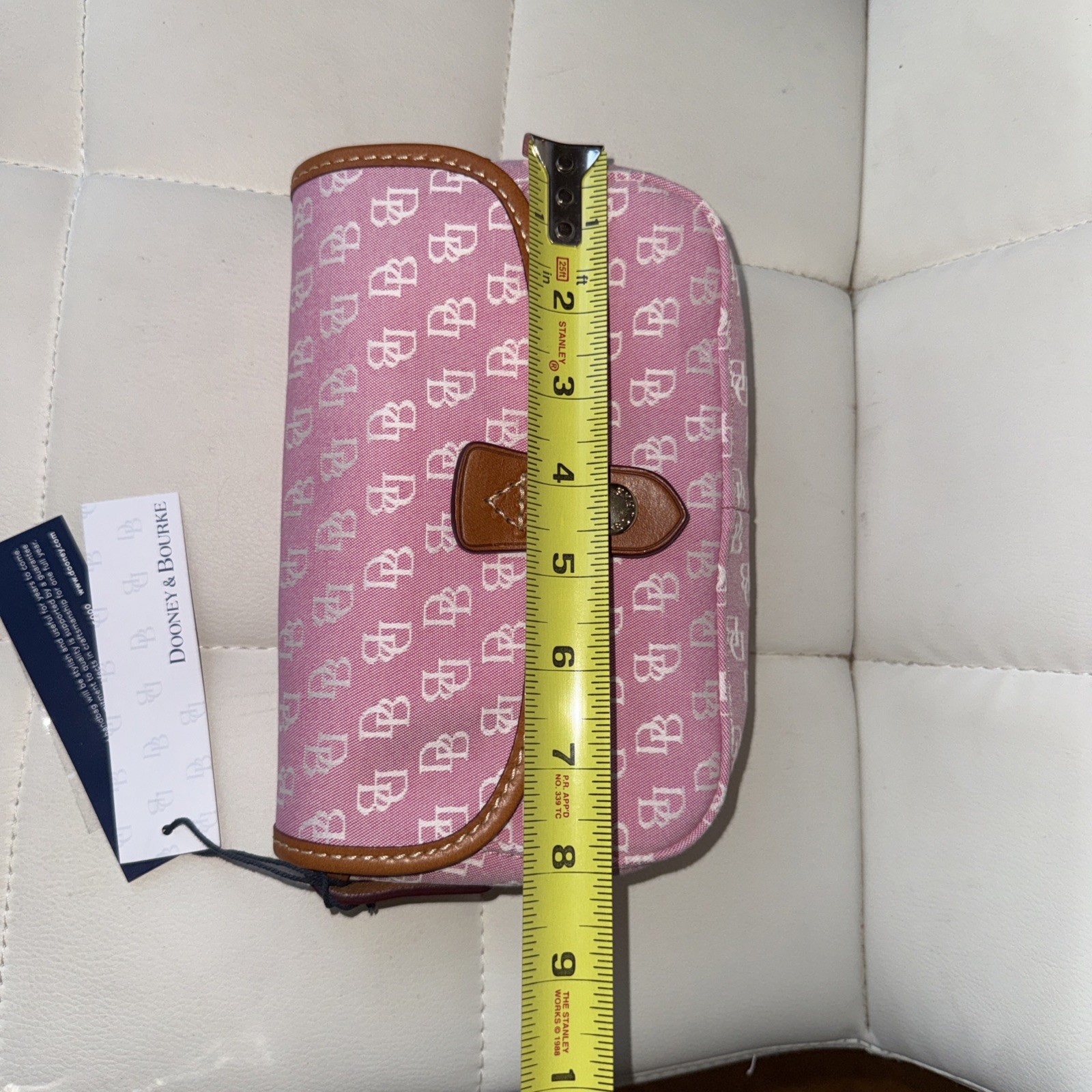 Dooney Bourke Hot Pink Handbag Charlie Canvas Crossbody Signature Logo Fabric