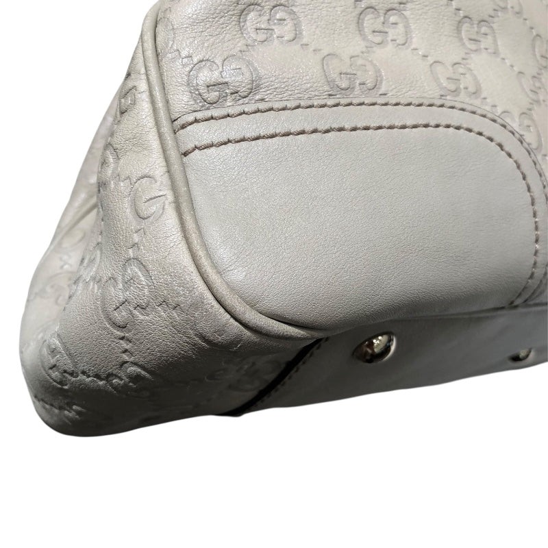 GUCCI Princetown Tote Bag Gray Leather Handbag 163805 #OKB4316
